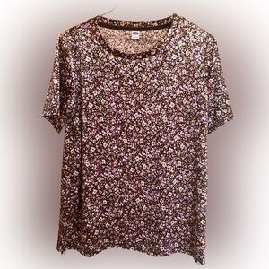 Old Navy Floral Short Sleeve Velvety Soft Shirt